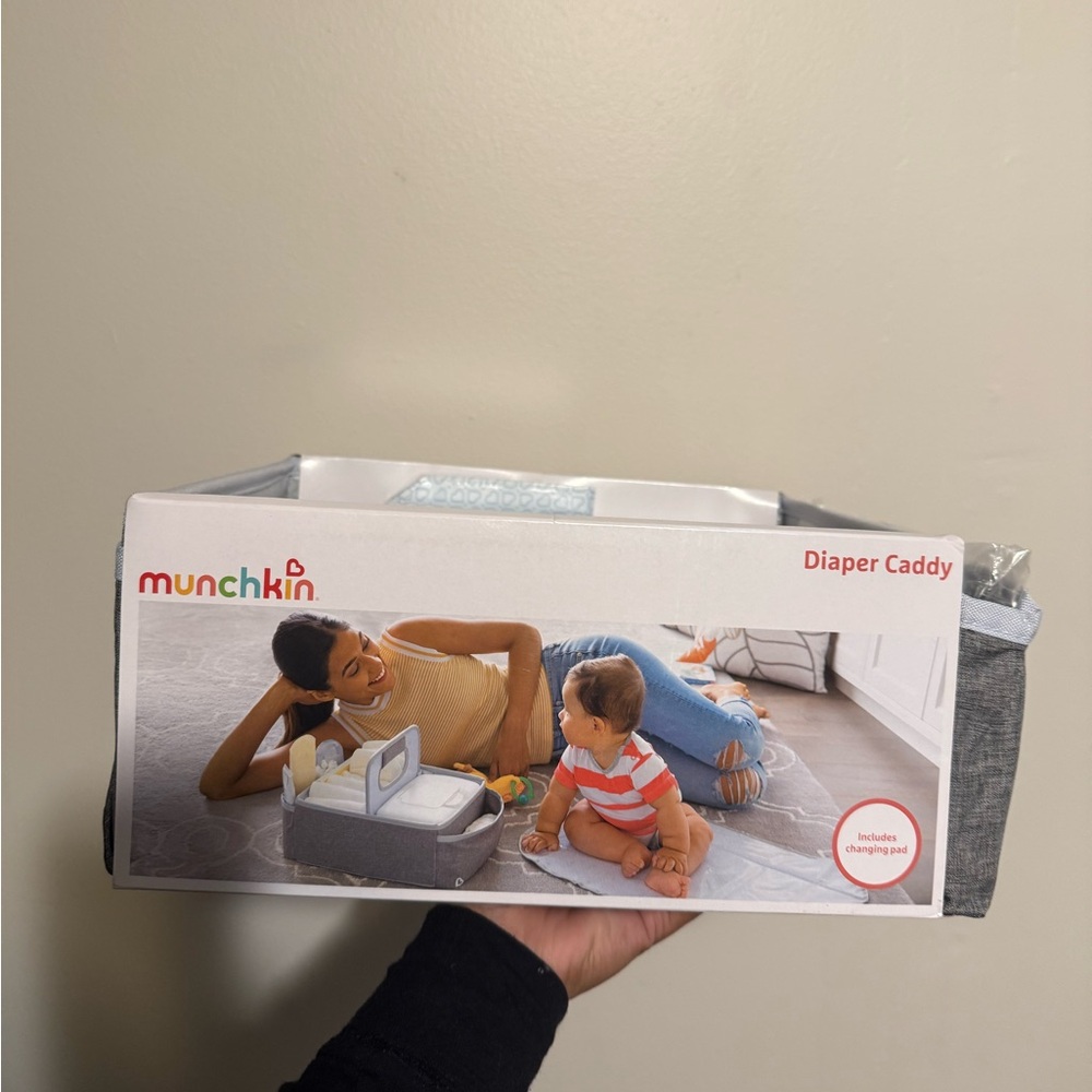 Munchkin Gray and White Diaper Organizer